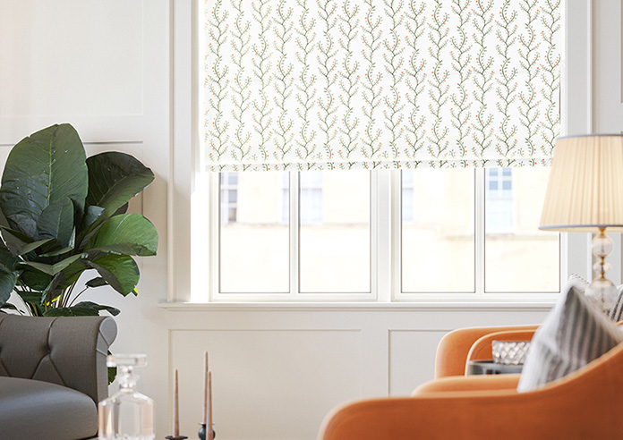 Boughton Faux Silk, Nectarine - Motorised Roman Blind - Image 5